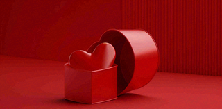 红色立体爱心礼盒妇女节情人节七夕插画背景