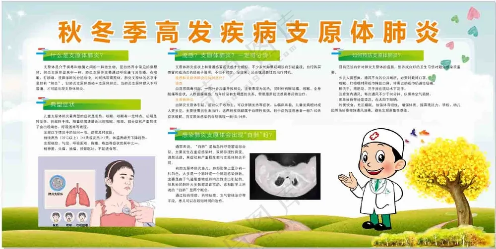 秋冬季高发疾病支原体肺炎展板