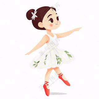 跳舞的女孩舞蹈艺术芭蕾舞卡通插画免抠