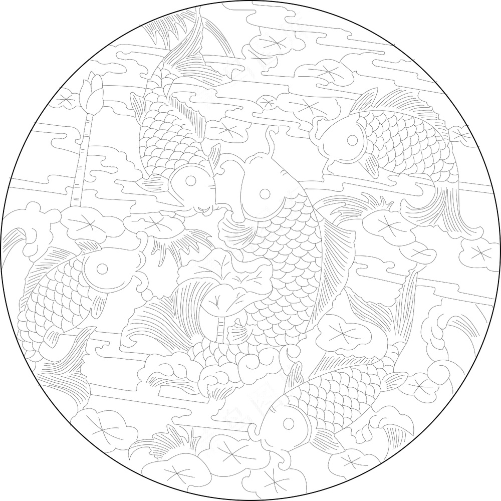矢量  多鱼图