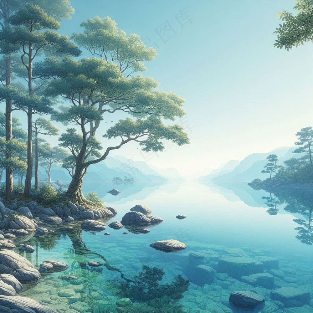 湖泊高清背景