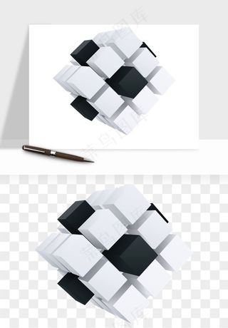 立体创意魔方png免抠