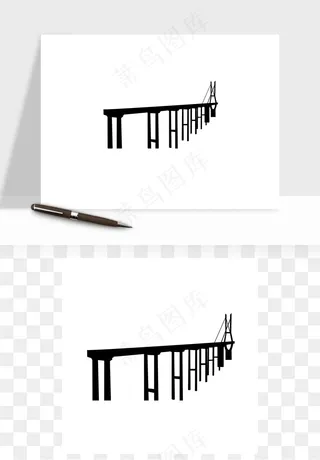 高架桥梁剪影矢量