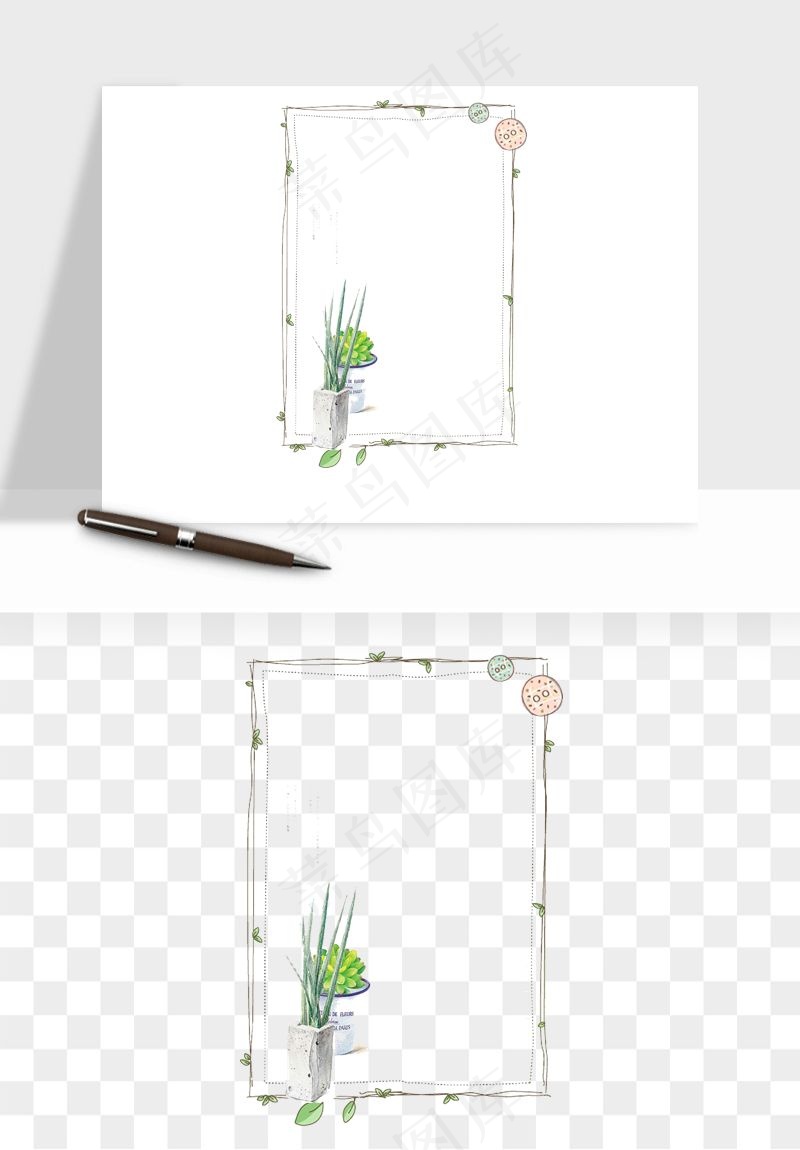 植物花卉边框装饰png免抠