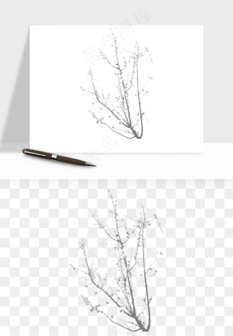阴影植物窗户投影免抠元素