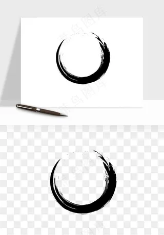 墨迹水墨圆圈圆环边框