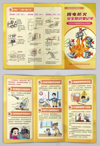 用电防火安全常识三折页