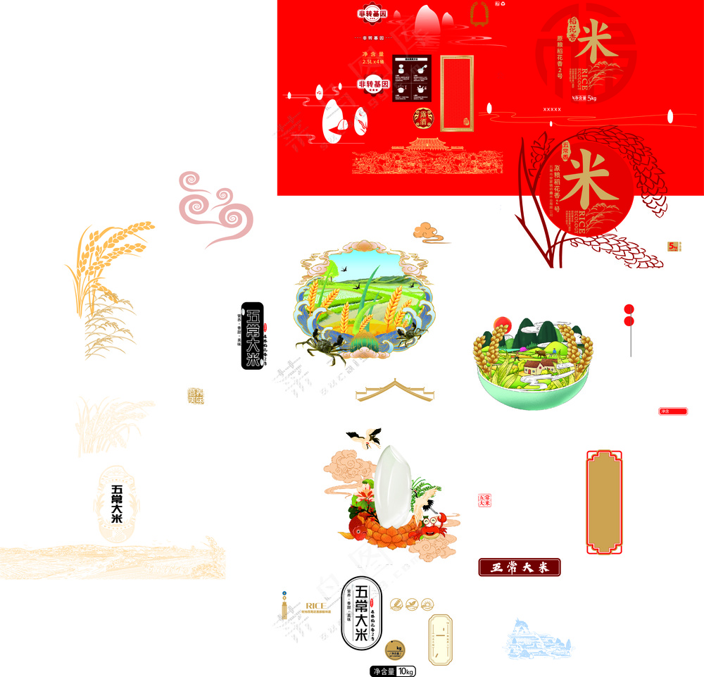 五常大米-元素-小标签标题
