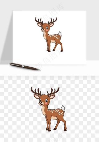 手绘梅花鹿小鹿麋鹿png免抠
