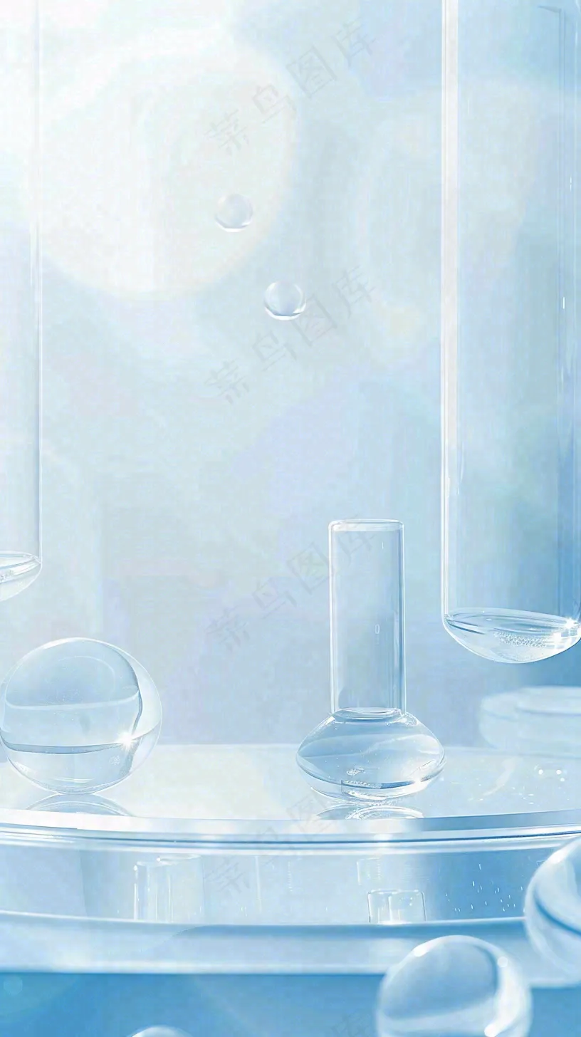 美妆护肤3d展台清新背景