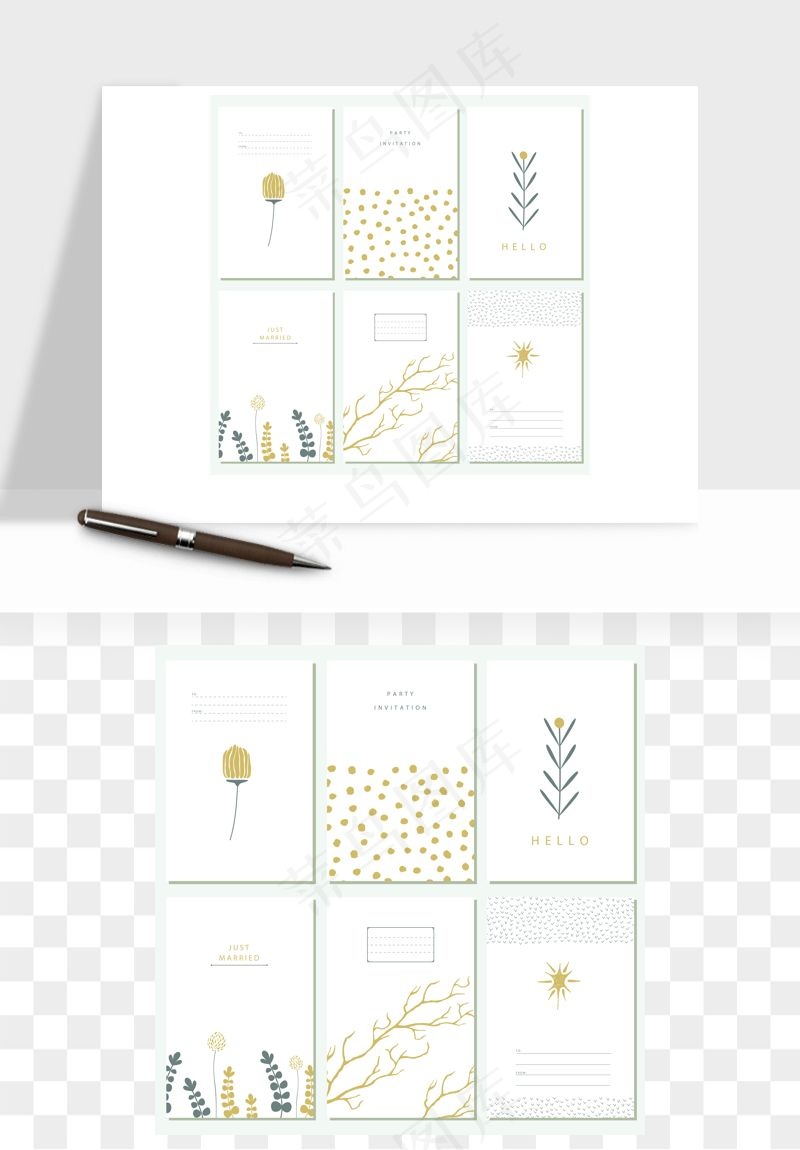 森系小清新花卉背景矢量png免抠