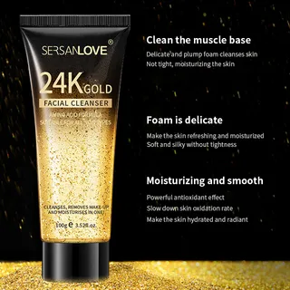 外贸24k洗面奶主图详情海报