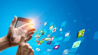 科技风系列合成人物电子产品屏幕虚拟投影场景素材