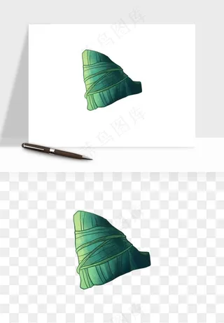 国潮粽子手绘肉粽png免抠