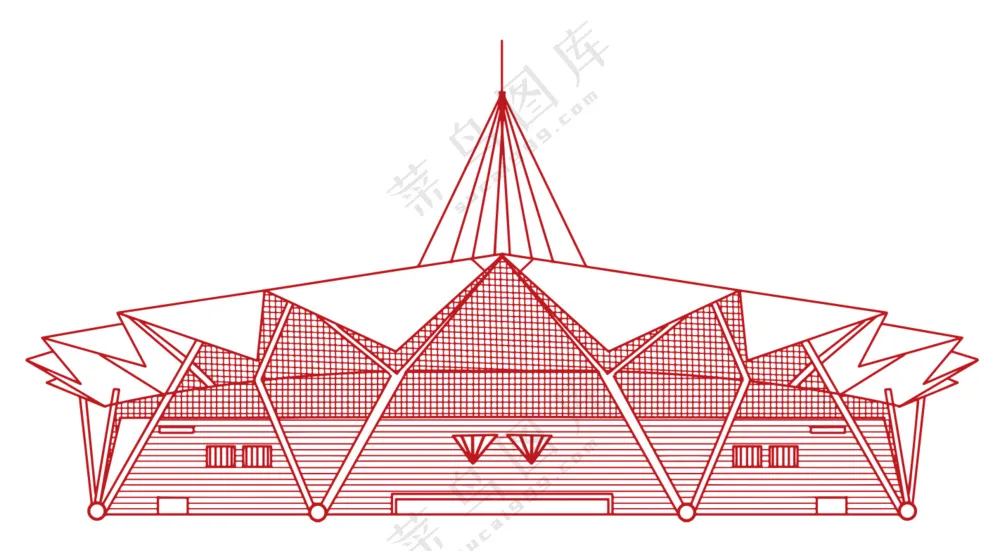 郑州国际会展中心线稿