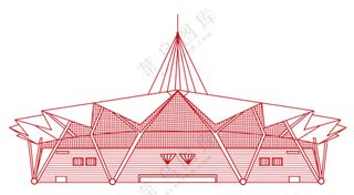 郑州国际会展中心线稿