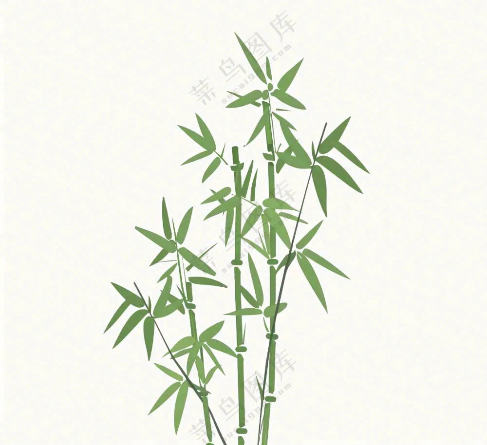 绿竹竹子绿植水墨画插画免抠