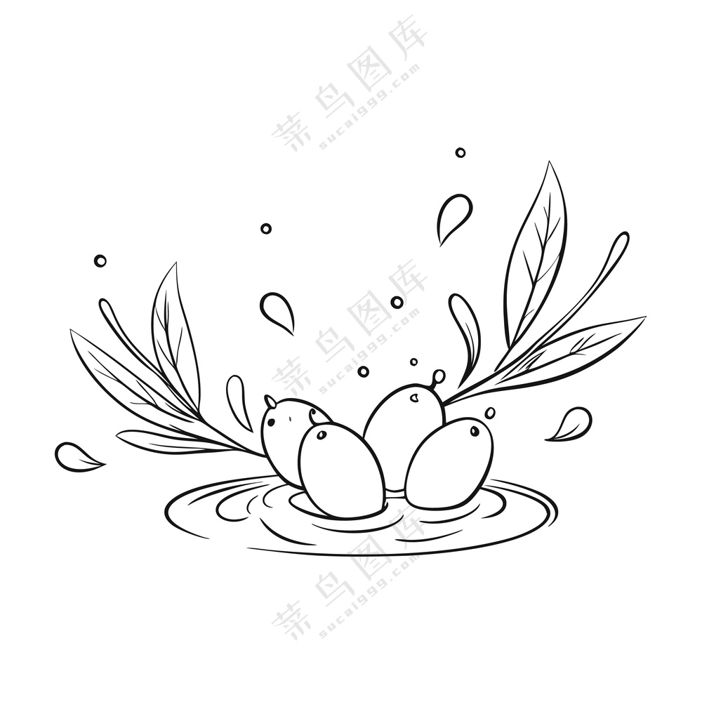 简约线条动态新鲜橄榄油飞溅