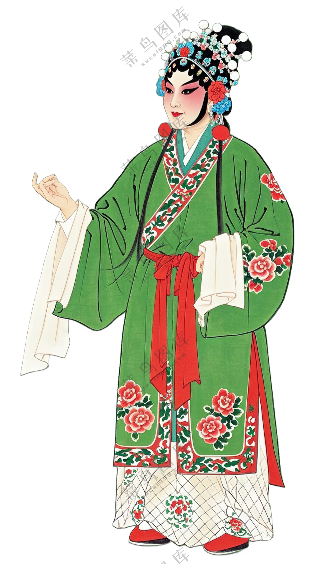 免抠中国画工笔画京剧戏剧人物