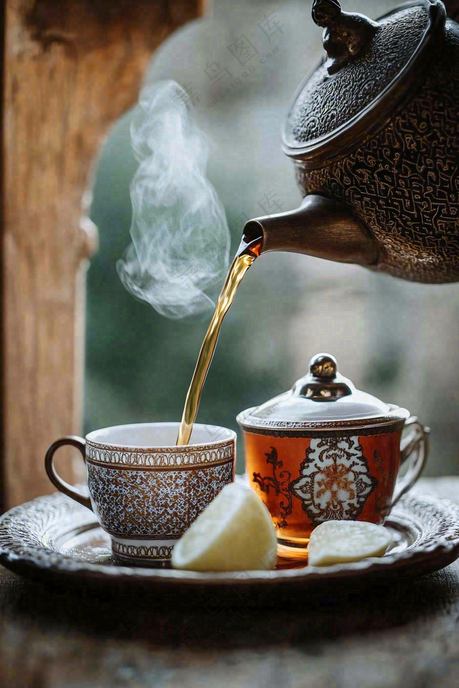 茶叶品茶茶道文化古色古香摄影图