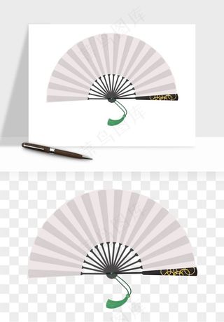 古风扇子元素png免抠