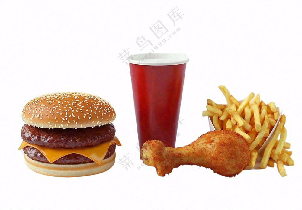 汉堡薯条鸡腿免抠
