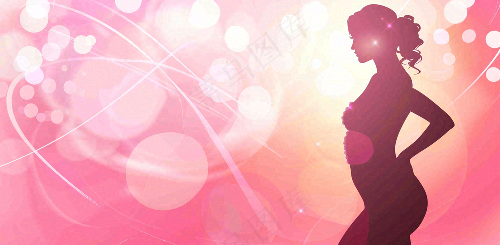 粉色女生光圈浪漫唯美妇女节插画背景