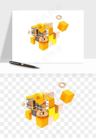 立体创意魔方png免抠