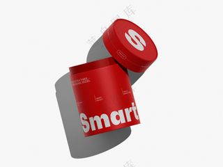 红色高档茶叶牛皮纸罐贴图样机零食包装vi设计展示PS模板-04