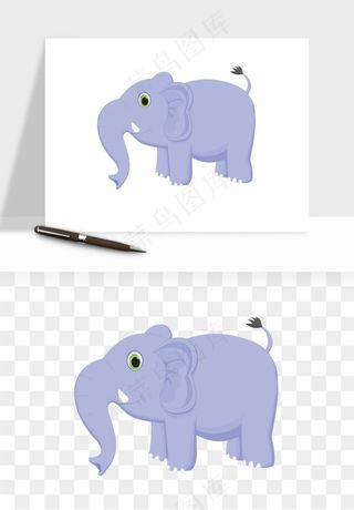 手绘大象小象png免抠