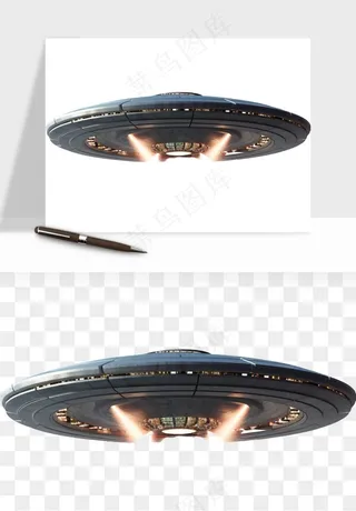 立体飞碟UFO外星人飞船png免抠
