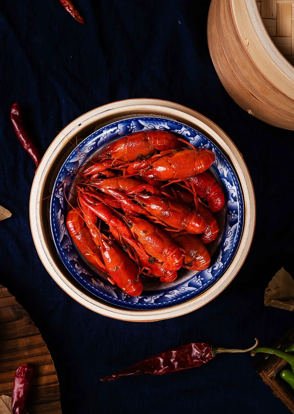 夏季小龙虾美食背景素材