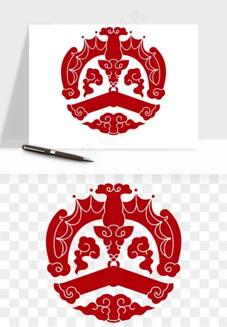 传统窗花剪纸图案png免抠