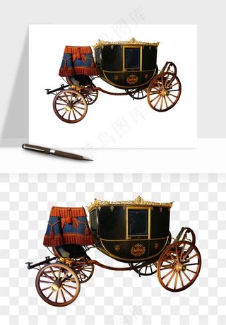 复古马车欧式png免抠