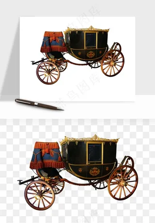 复古马车欧式png免抠