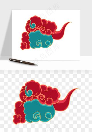 国潮敦煌云纹祥云云彩png免抠