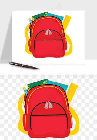 卡通书包背包双肩包png免抠