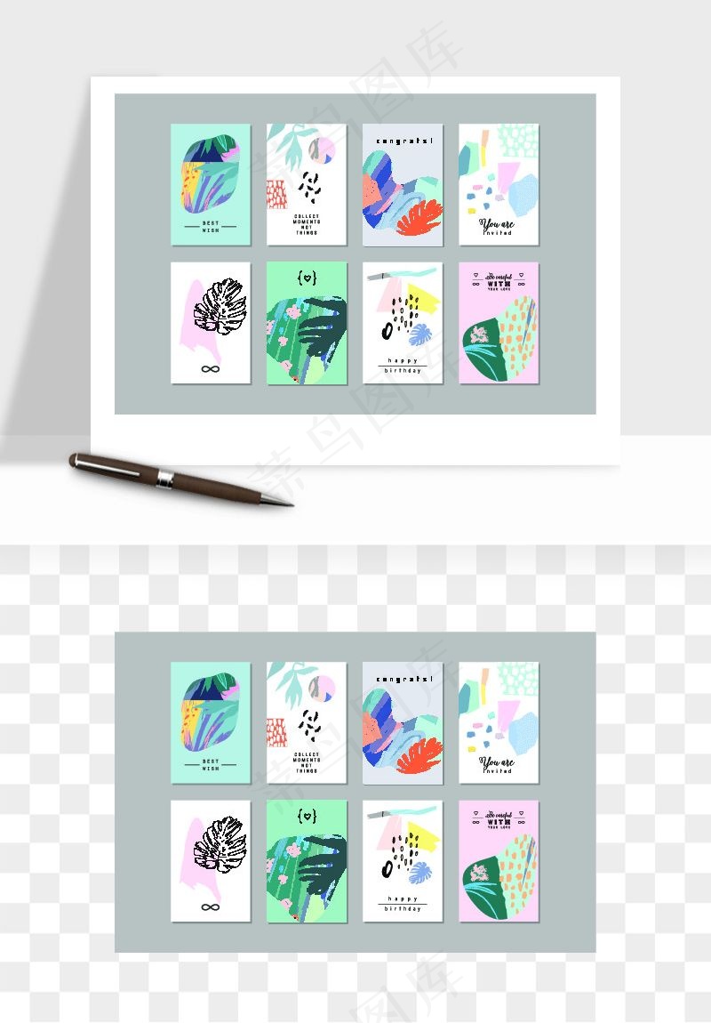 森系小清新花卉背景矢量png免抠