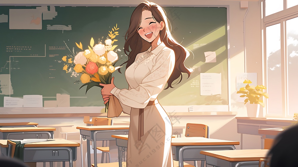 教室教师老师花束