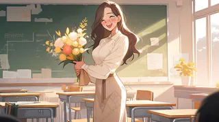 教室教师老师花束