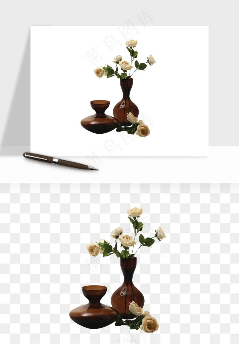 花瓶摆件花艺png免抠图