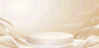 美妆护肤3d展台清新背景