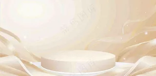 美妆护肤3d展台清新背景