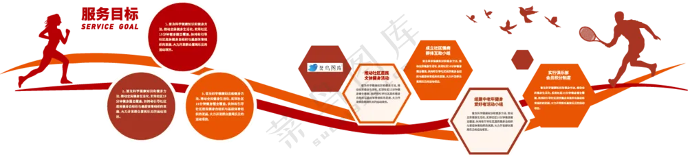 健身文化墙-六边形造型文化墙-运动健身