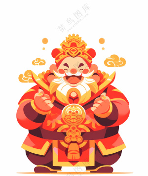 新年春节红包送财神人物ai矢量素材