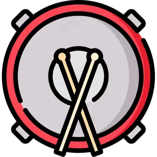 定音鼓 线性彩色图标