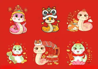 免扣蛇年素材蛇年素材蛇年展板海报