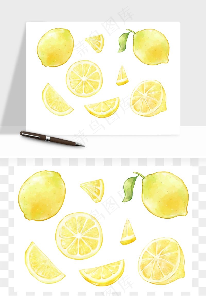 手绘柠檬矢量