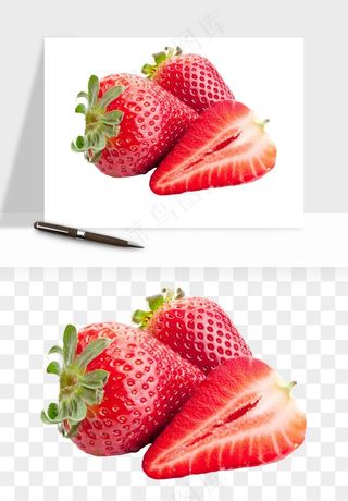 草莓水果png免抠
