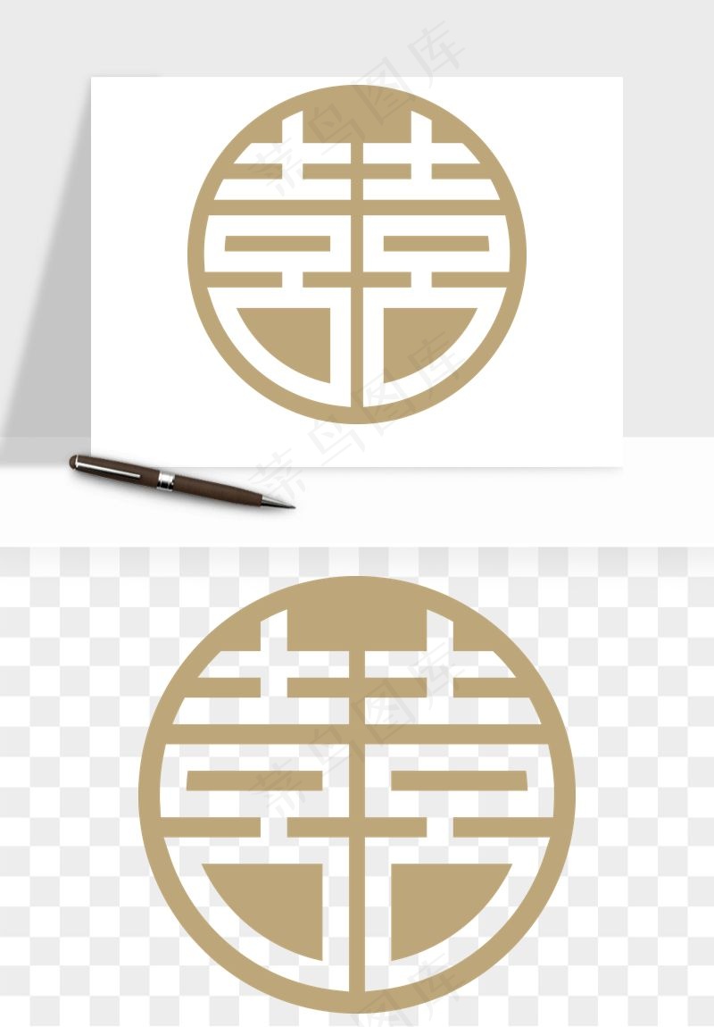 中式镂空古典图案png免抠